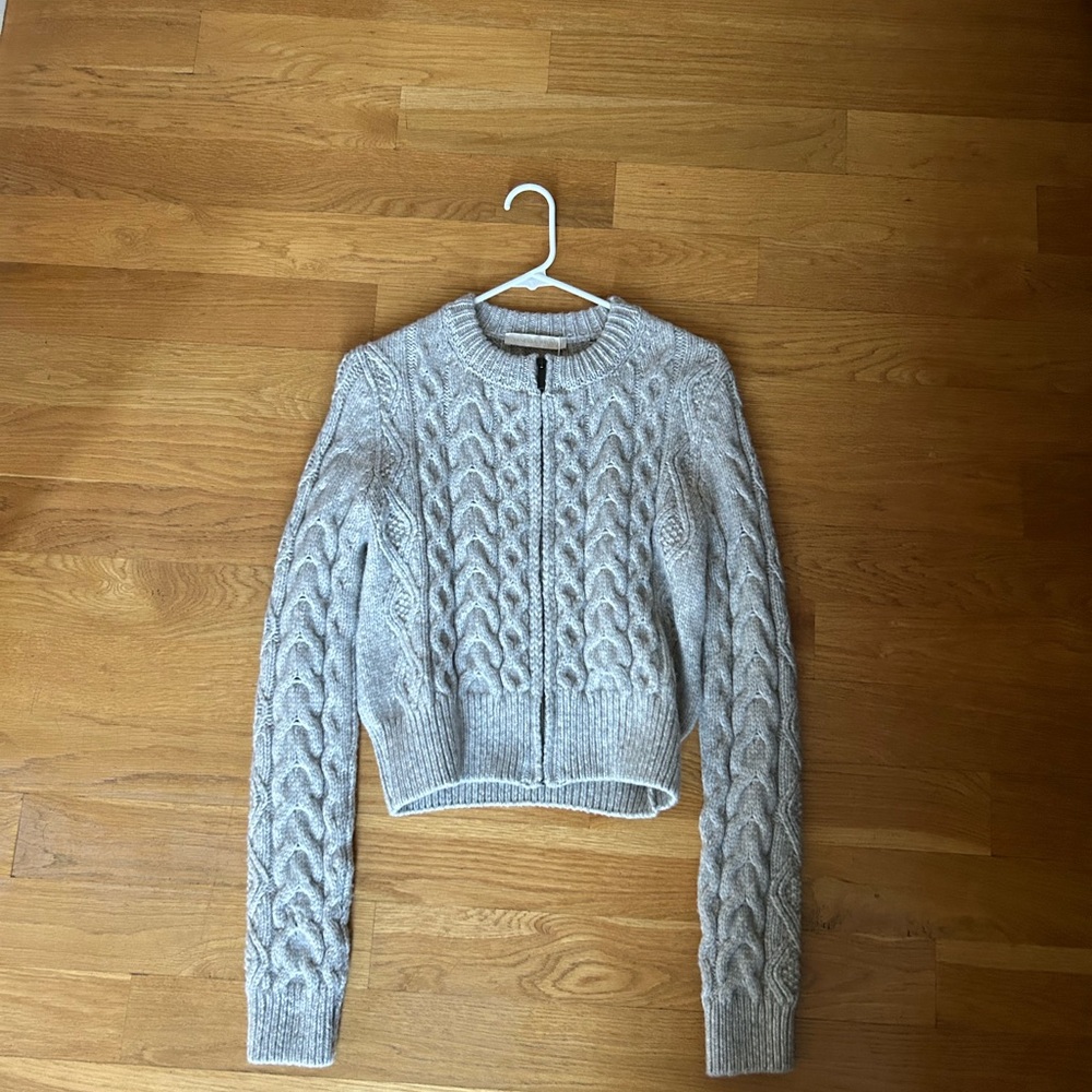Vanessa Bruno Gray Cable Knit Cardigan